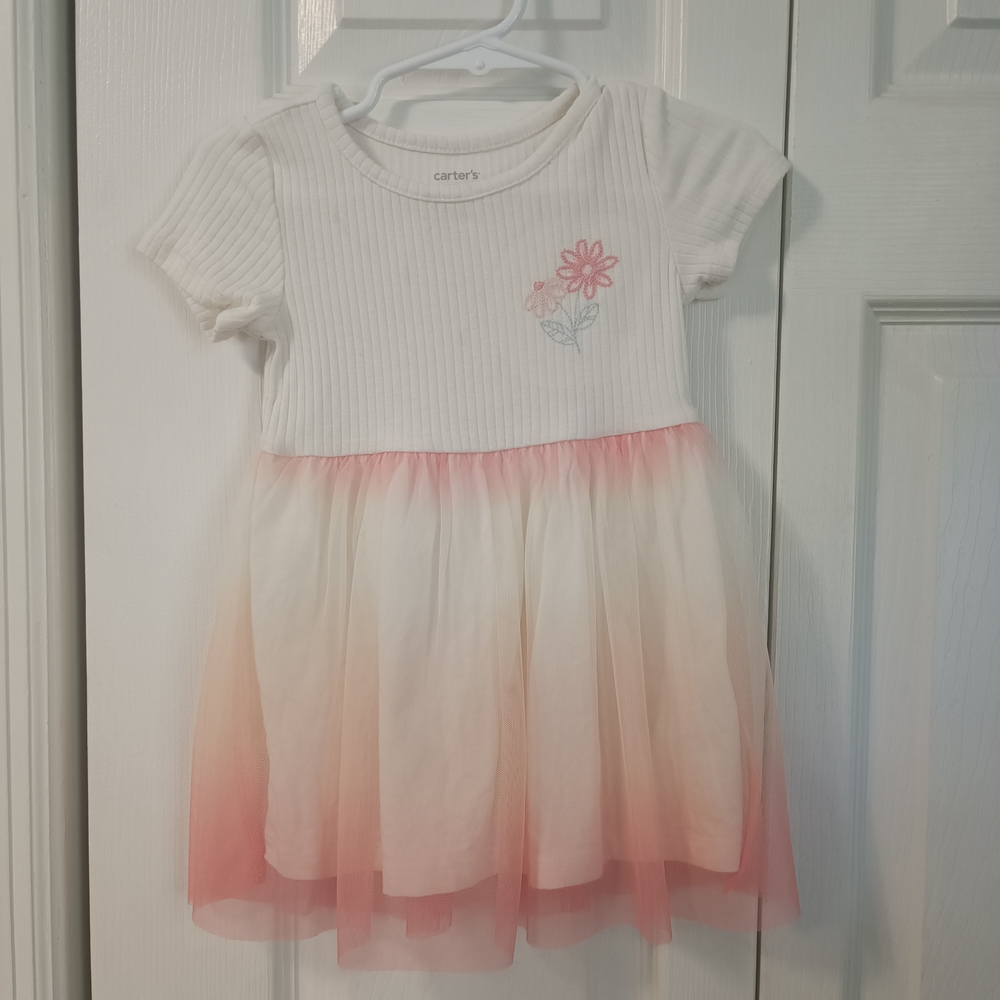 Carter's White and Pink Ombre Kids Dress
